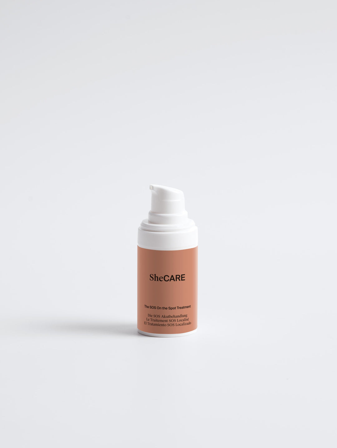 The SOS On the Spot Treatment von SheCARE – veganes Spot Serum mit Salicylsäure, Teebaumöl und Aktivkohle zur gezielten Bekämpfung von Pickeln