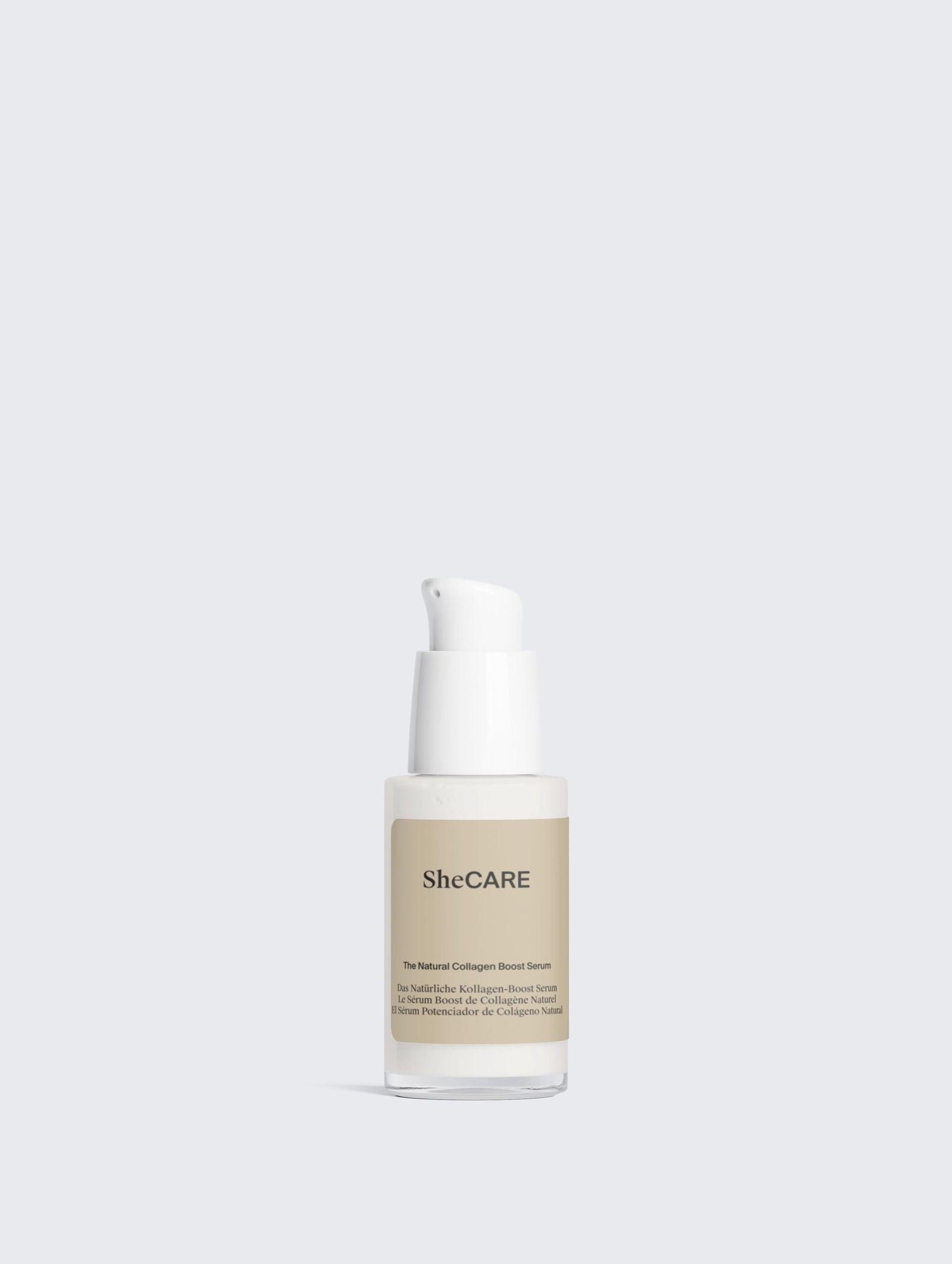 he Natural Collagen Boost Serum von SheCARE – COSMOS NATURAL zertifiziertes Anti-Aging Serum mit Ascorbyl Palmitate, Multi-Hyaluron, Bio-Brunnenkresse und Bio-Holunderextrakt